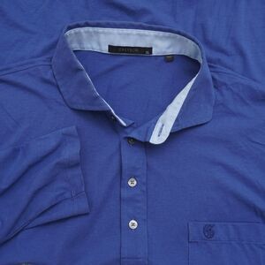 Greyson Mens Polo Shirt Collared Long Sleeve Blue Pima Cotton Nylon XL